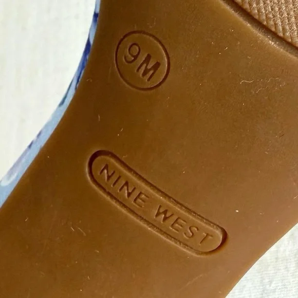 Blue Floral Print Kitten Heel Slide Sandals - Picture 8 of 8